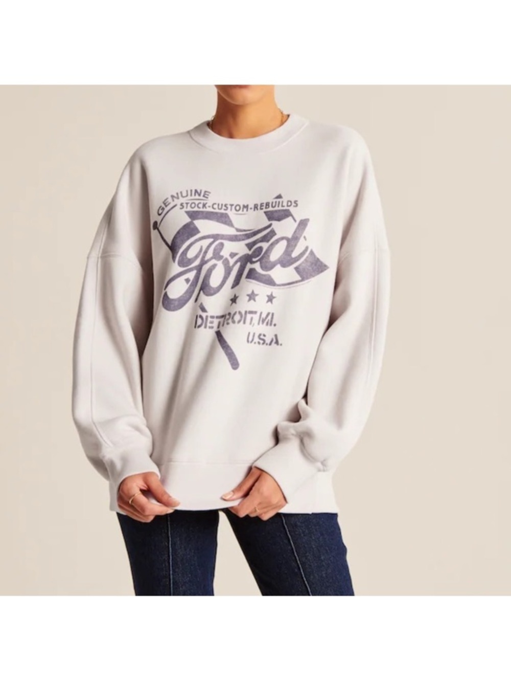 ABERCROMBIE & FITCH Soft A&F Collection ford oversized sweatshirt